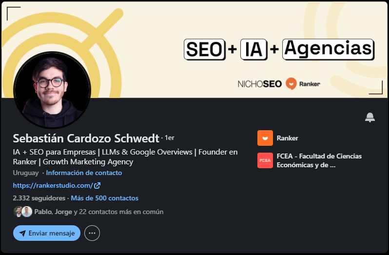 Sebastián Cardozo Schwedt consultor seo en uruguay