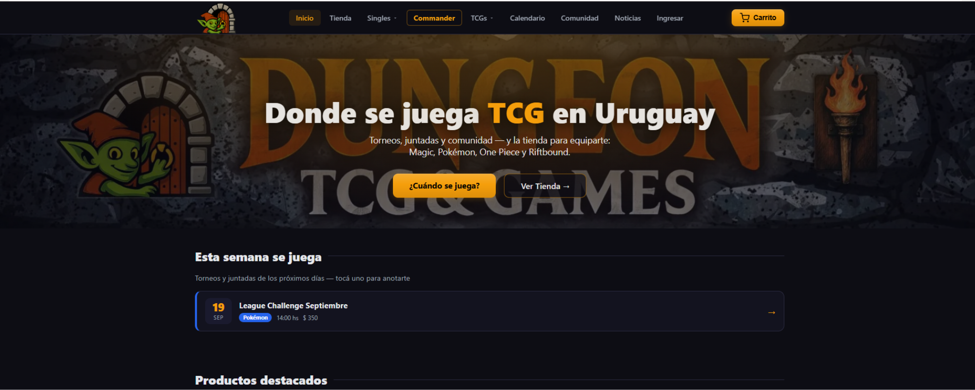 Tiendas de Juegos en Uruguay, Dungeon TCG & Games